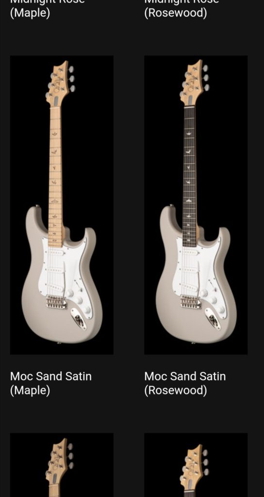 PRS Silver Sky - Official Web Site says "Moc Sand Satin"